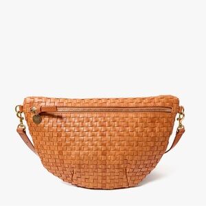 Clare V Grande Fanny - Natural Woven Checker